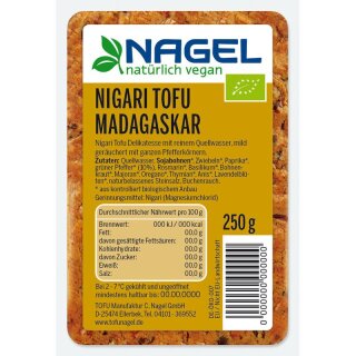Nagel Nigari Tofu Madagaskar geräuchert mit Pfeffer - Bio - 250g