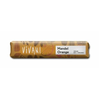 Vivani Mandel Orange Riegel mit Reisdrink - Bio - 35g