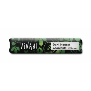 Vivani Dark Nougat Croccante Schokoriegel - Bio - 35g