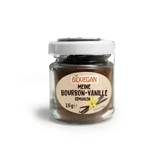 Biovegan Bourbon-Vanille im Glas gemahlen - Bio - 15g