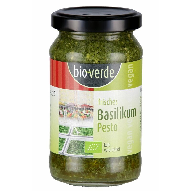 bio-verde frisches Pesto Basilikum - Bio - 165g - ekomarkt.de