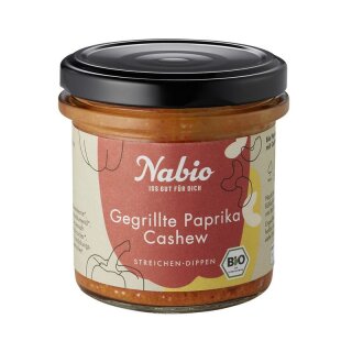 Nabio Mediterraner Aufstrich Gegrillte Paprika Cashew - Bio - 135g