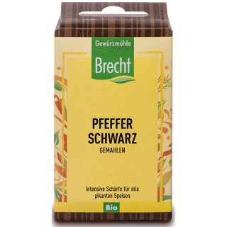 Gewürzmühle Brecht Pfeffer schwarz gemahlen - Bio - 40g