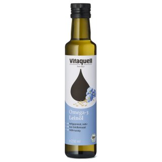 Vitaquell Omega-3 Leinöl aus Goldleinsaat nativ kaltgepresst - Bio - 250ml