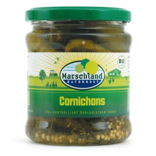 Marschland Bioland Cornichons 370 ml Gl. - Bio - 0,19kg