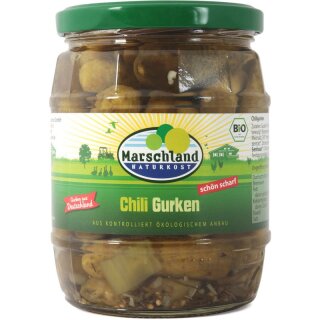 Marschland Chili-Gurken 580 ml Gl. - Bio - 0,29kg