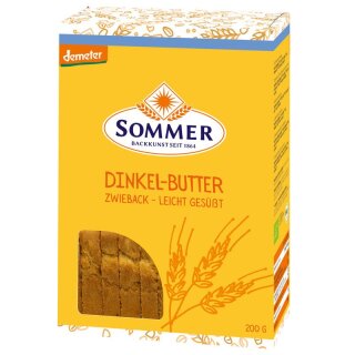 Sommer Demeter Dinkel Butter-Zwieback - Bio - 200g