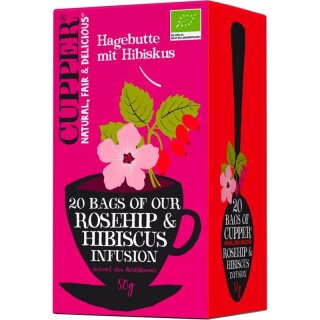 Cupper Rosehip & Hibiscus Früchtetee - Bio - 20x2,5g