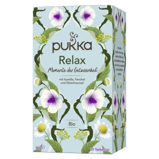 Pukka Kräutertee Relax mit Kamille Fenchel und Eibischwurzel,20 Teebeutel - Bio - 40g