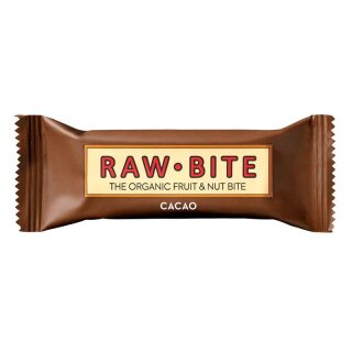 Raw Bite Fruchtriegel Cacao glutenfrei - Bio - 50g x 12  - 12er Pack VPE
