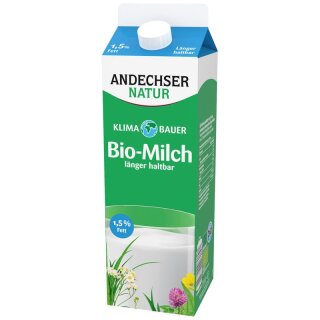 Andechser Natur Fettarme Biomilch länger haltbar 1,5% - Bio - 1l