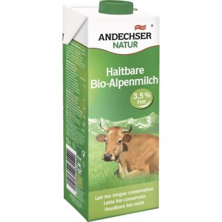 Andechser Natur Haltbare Alpenmilch 3,5% - Bio - 1l
