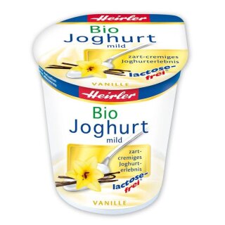 Heirler Joghurt mild Vanille lactosefrei - Bio - 150g