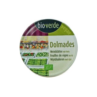 bio-verde Dolmades gefüllte Weinblätter mit Reis - Bio - 190g