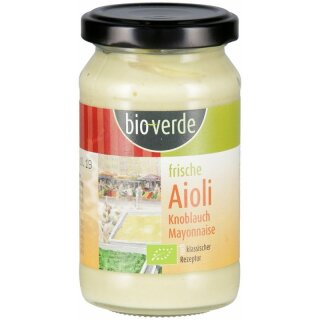 bio-verde Aioli Classico Frische Knoblauch Mayonnaise - Bio - 165g