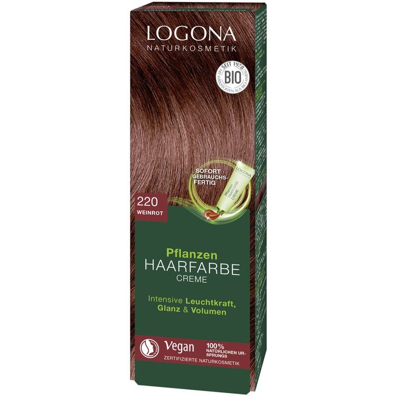 Logona Pflanzen 220 Creme Haarfarbe - 150ml weinrot