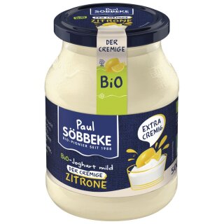 Söbbeke Joghurt mild Zitrone 7,5% Fett - Bio - 500g