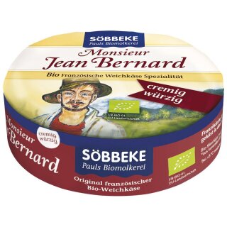 Söbbeke Weichkäse Monsieur Jean Bernard würzig 60% Fett i. Tr. - Bio - 200g