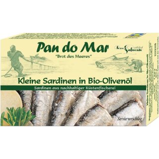 Pan do Mar Kleine Sardinen in Olivenöl - Bio - 0,09kg