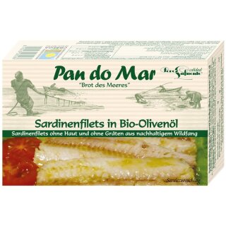 Pan do Mar Sardinenfilets in Olivenöl - Bio - 0,09kg