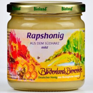 Blütenland Bienenhöfe Rapshonig Deutscher Bioland-Honig - Bio - 500g