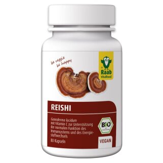 Raab Vitalfood Reishi Kapseln 80 Stück à 400 mg - Bio - 32g