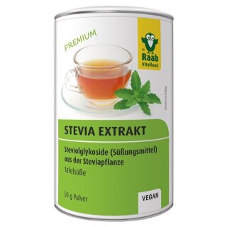 Raab Vitalfood Stevia Extrakt Streuer - 50g
