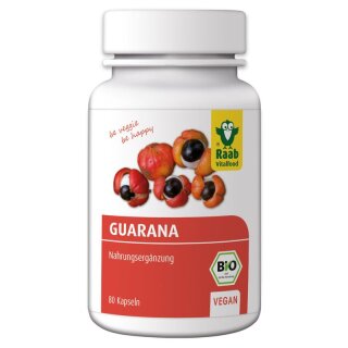 Raab Vitalfood Guarana Premium-Kapseln 80 Stück à 500 mg Wirkstoff: 400 mg - Bio - 40g