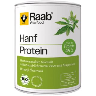Raab Vitalfood Hanf Protein Pulver - Bio - 125g