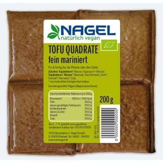 Nagel Tofu Quadrate fein mariniert - Bio - 200g