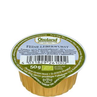 Ökoland Feine Leberwurst in Gourmet-Qualität - Bio - 50g