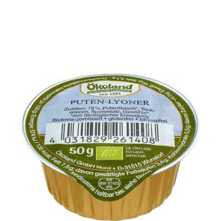 Ökoland Puten-Lyoner in Gourmet-Qualität - Bio - 50g