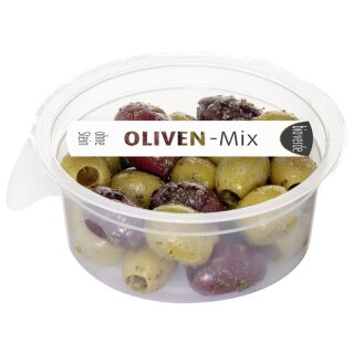 bio-verde Prepack Oliven-Mix ohne Stein 80 g mariniert mit frischen Kräutern - Bio - 80g