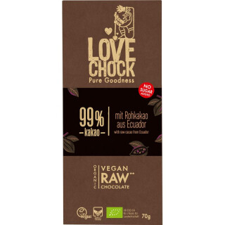 Lovechock Lovechock Extreme Dark 99 % Kakao - Bio - 70g