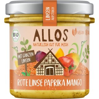 Allos Linsen Aufstrich Rote Linse Paprika Mango - Bio - 140g