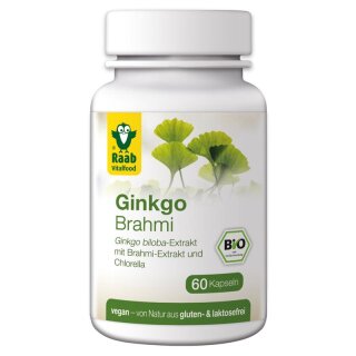 Raab Vitalfood Ginkgo-Brahmi 60 Kapseln à 550 mg - Bio - 33g