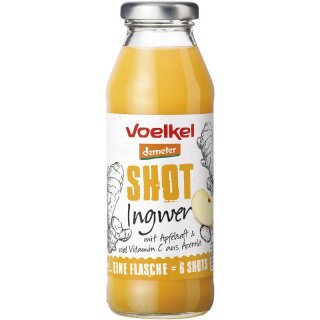 Voelkel Shot Ingwer mit Apfelsaft und viel Vitamin C aus Acerola - Bio - 0,28l