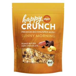 Davert Happy Crunch - Sunny Morning - Peanut Butter Dark Chocolate - Bio - 325g