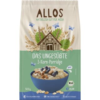 Allos Das Ungesüßte 3-Korn-Porridge - Bio - 500g