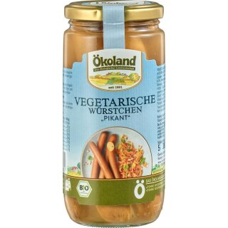 Ökoland Vegetarische Würstchen PIKANT mit Weizen- und Eieiweiß - Bio - 0,2kg