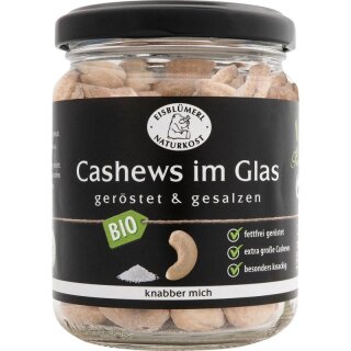 Eisblümerl Cashews im Glas geröstet und gesalzen - Bio - 125g