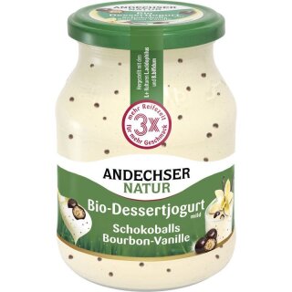 Andechser Natur Dessertjogurt Schokoballs Vanille 7,5% - Bio - 500g