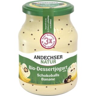 Andechser Natur Dessertjogurt Schokoballs Banane 7,5% - Bio - 500g