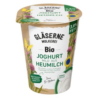 Gläserne Molkerei GM Heumilchjoghurt 3,8% Fett - Bio - 400g