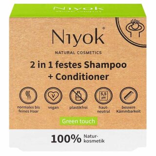 Niyok 2 in 1 festes Shampoo & Conditioner Green Touch - 80g
