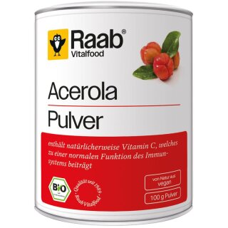 Raab Vitalfood Acerola Pulver - Bio - 100g x 6  - 6er Pack VPE