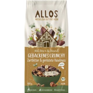 Allos Mit Herz & Hand Gebackenes Crunchy Zartbitter & geröstete Haselnuss - Bio - 450g