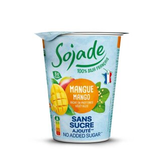 Sojade Soja-Alternative zu Joghurt Mango ohne Zuckerzusatz - Bio - 400g