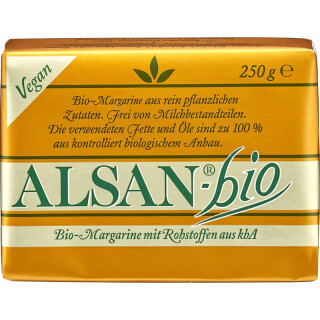 Alsan - Margarine mit Rohstoffen aus kbA - Bio - 250g x 16  - 16er Pack VPE