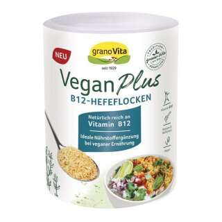 granoVita Vegan Plus B12 Hefeflocken - 160g x 6  - 6er Pack VPE